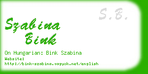 szabina bink business card